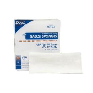 X-Ray Detectable Type VII Gauze Sponges  8 X 4  24-Ply  Non-Sterile - 4824-2X